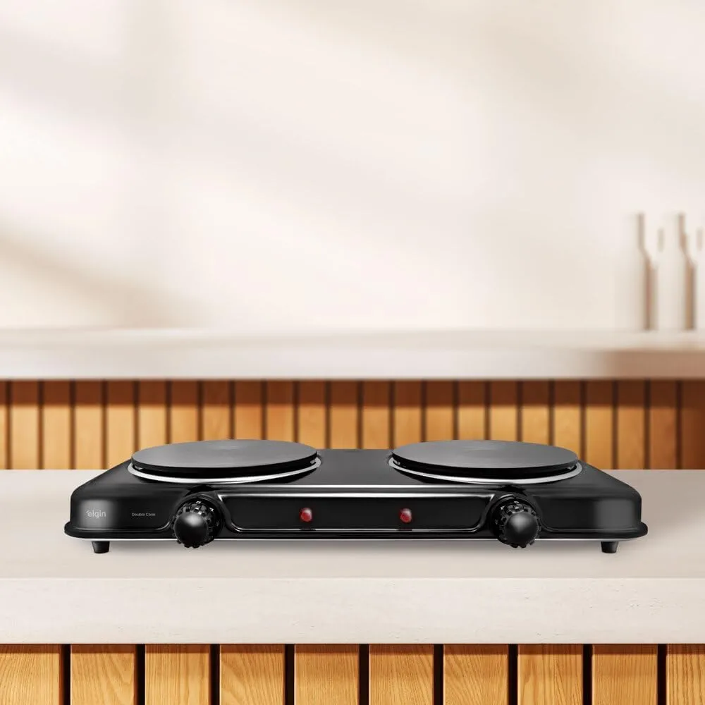 Escolha Econômica / Portátil (Preço Imbatível) Fogão Elétrico Portátil Cooktop Elgin Double Cook 2 Bocas